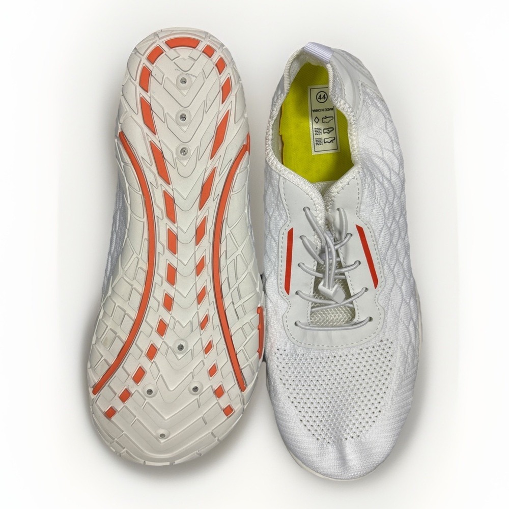 Unisex White Quick Dry Water Shoes Barefoot Swim Aqua Sneakers Sz44 |W12/M10.5